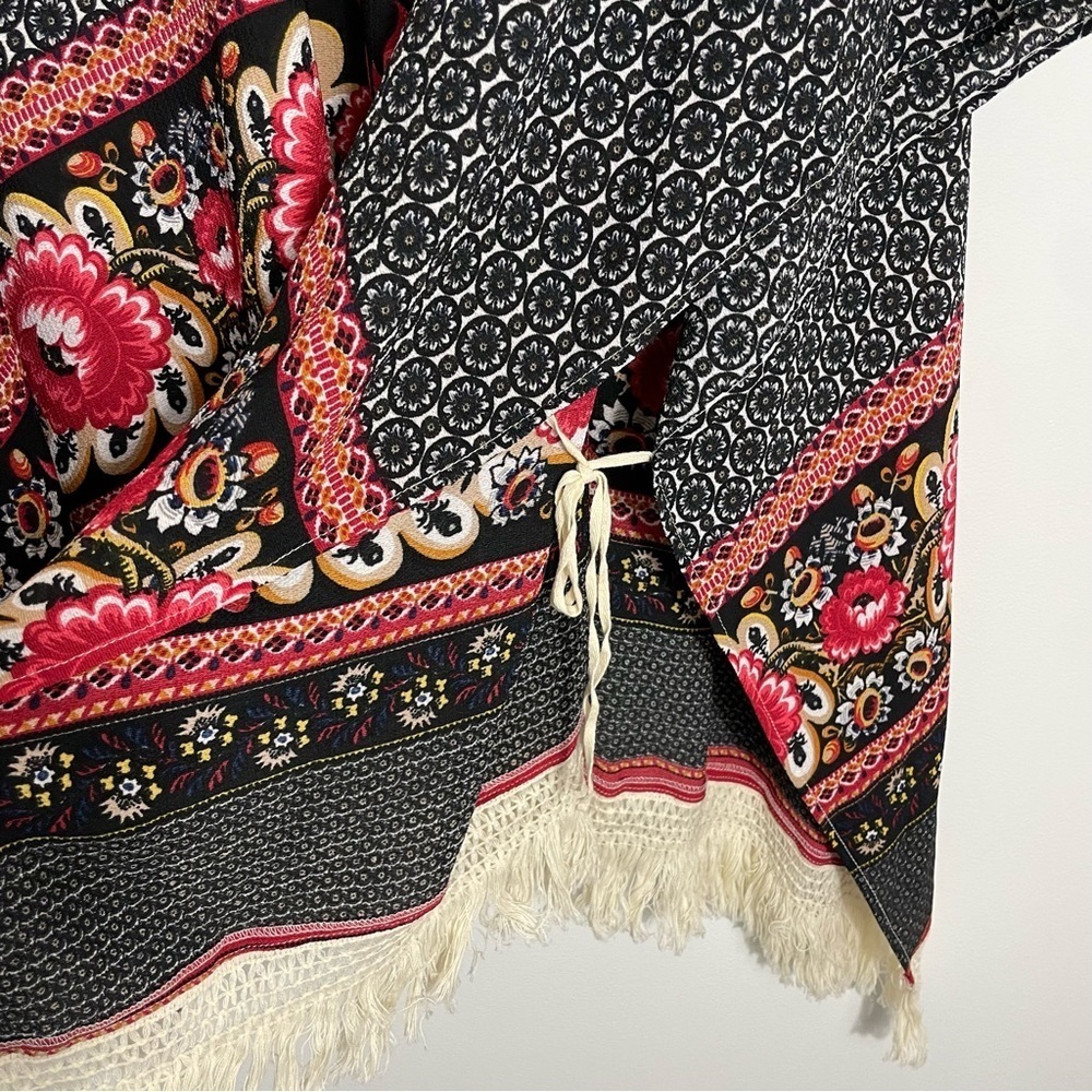 Umgee Boho Floral Fringe Kimono Poncho Swim Cover Up XXL - Picture 5 of 7